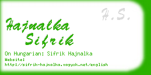 hajnalka sifrik business card